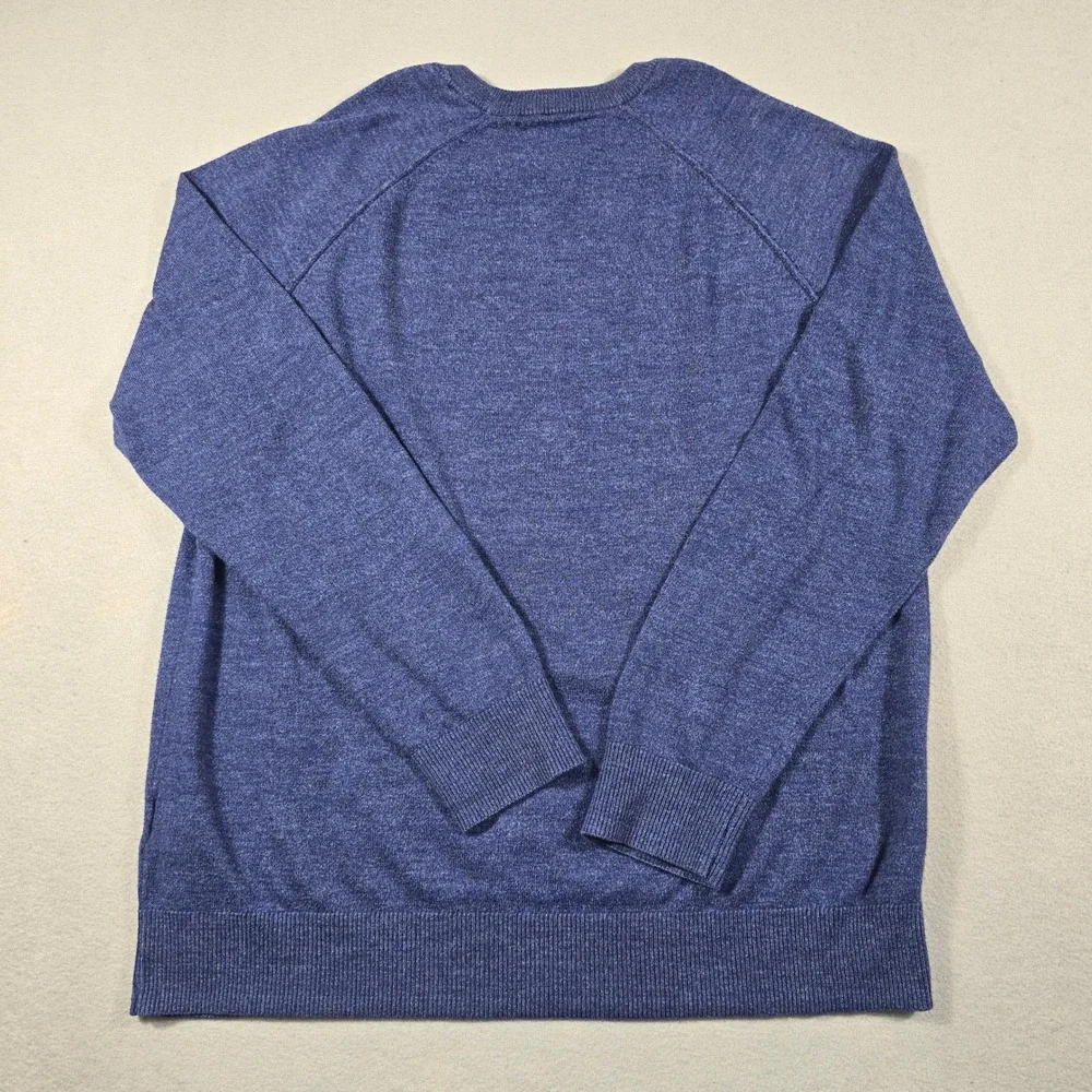 Old‎ Navy Mens Medium Blue Sweater Crewneck Raglan Cotton Blend Heathered